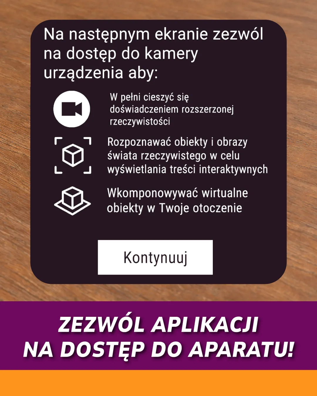 Zezwól aplikacji na dostęp do aparatu!
