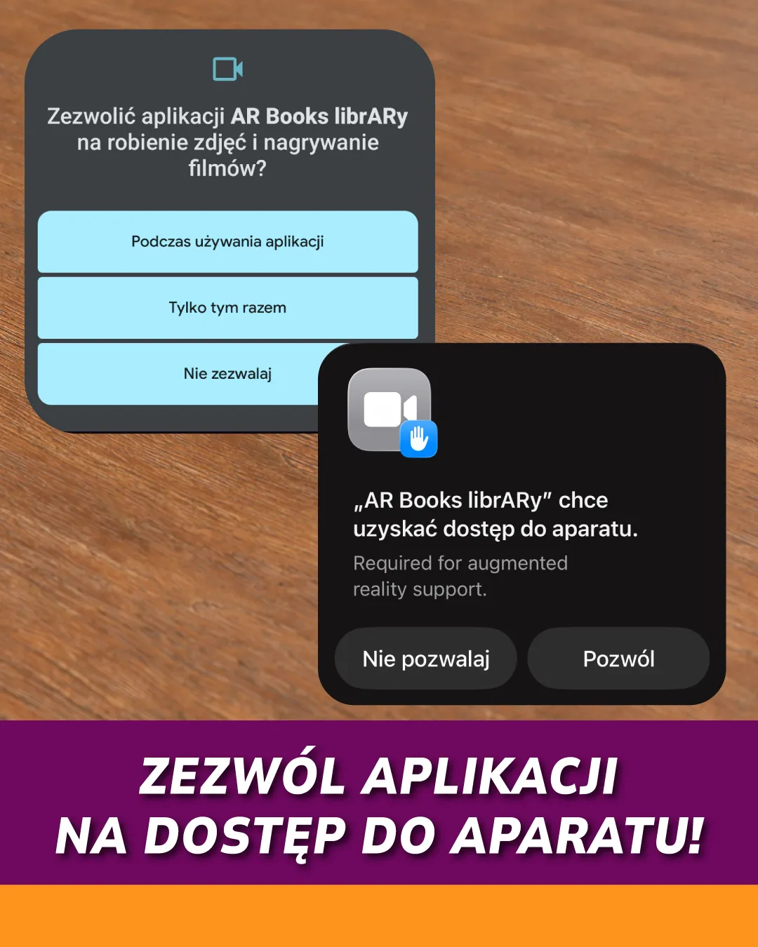 Zezwól aplikacji na dostęp do aparatu!