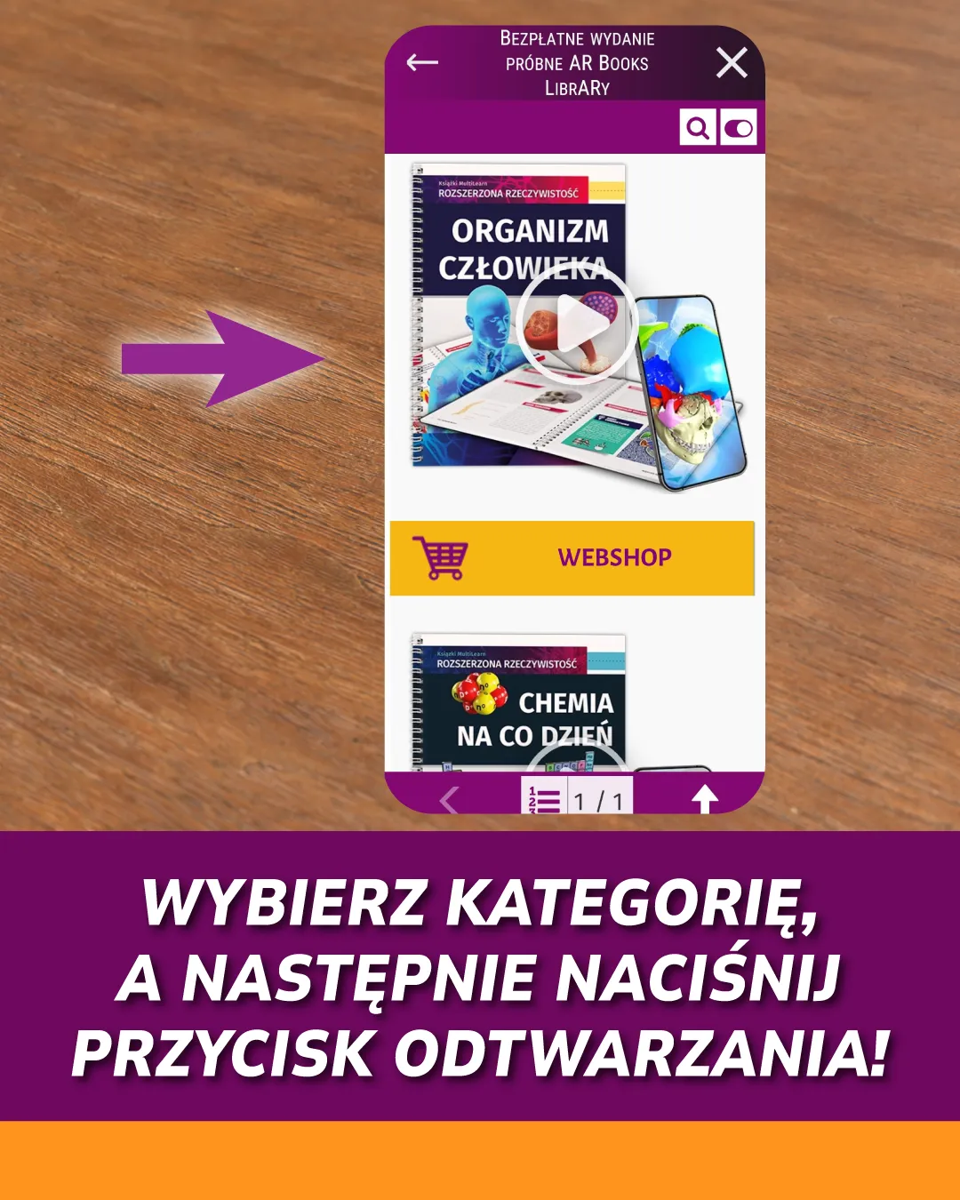 Wybierz kategorię, a następnie naciśnij przycisk odtwarzania!